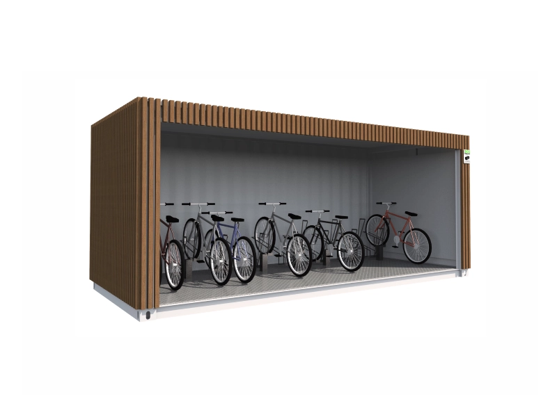 Fietsenstalling in een halfoverdekte 20 voet container met 16 plaatsen - Afbeelding 2