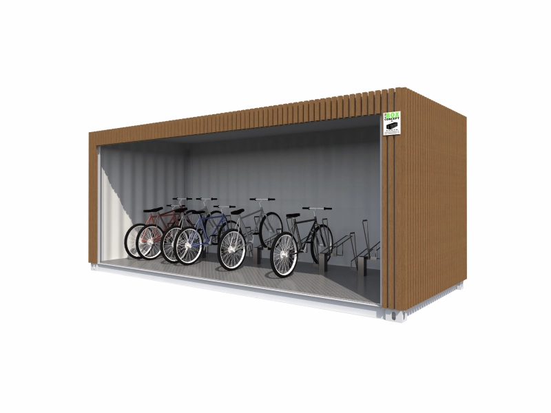Fietsenstalling in een halfoverdekte 20 voet container met 16 plaatsen - Afbeelding 3