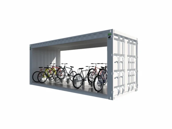 Fietsenstalling in open 20 voet container met 18 plaatsen - Afbeelding 2