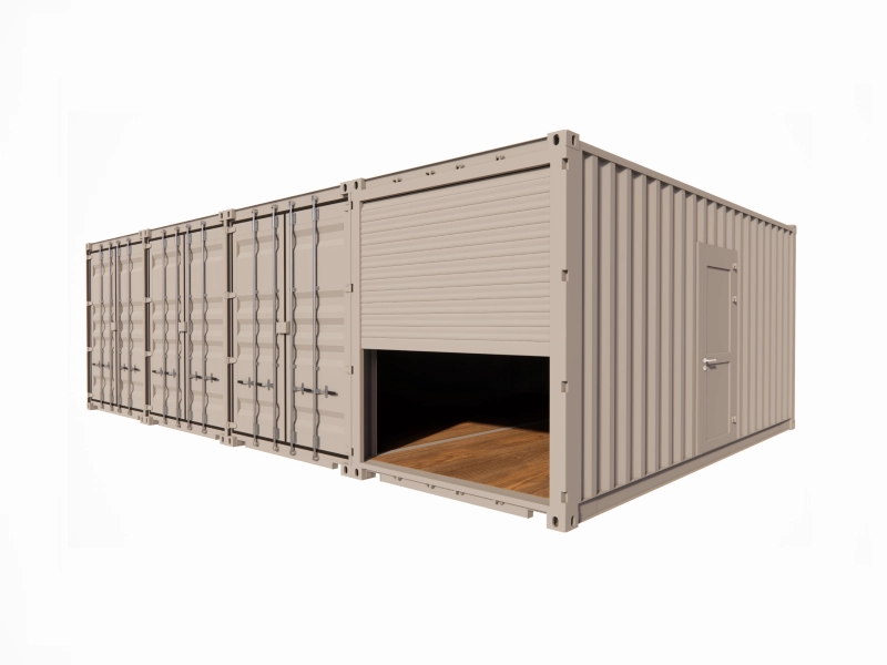 Opslagruimte van 55 m² in containers van 20 voet met metalen rolluik en dienstdeur - Afbeelding 4
