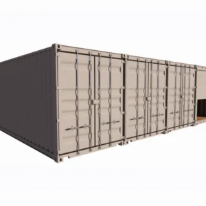 Opslagruimte van 55 m² in containers van 20 voet met metalen rolluik en dienstdeur