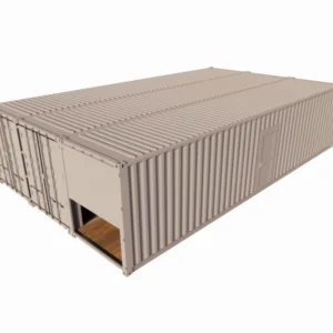 Opslagruimte van 85 m² in containers van 40 voet met metalen rolluik en dienstdeur