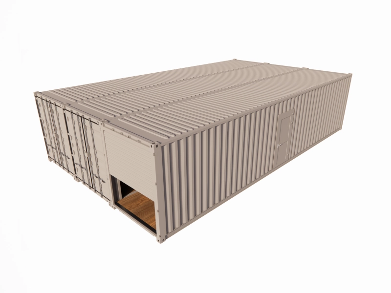 Opslagruimte van 85 m² in containers van 40 voet met metalen rolluik en dienstdeur