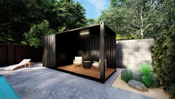 Containerpoolhouse met open terras en afgesloten ruimte - Afbeelding 4