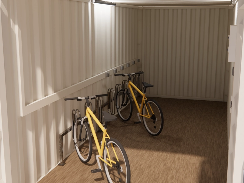 Gesloten fietsenstalling voor elektrische fietsen met 6 plaatsen in een container van 20 voet - Afbeelding 5