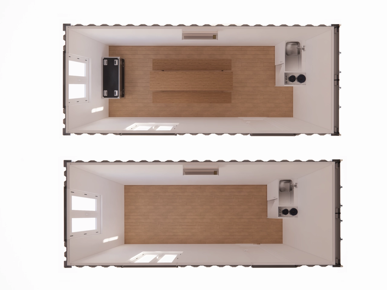 Pauzeruimte met kitchenette van 13 m² in een container van 20 voet - Afbeelding 2