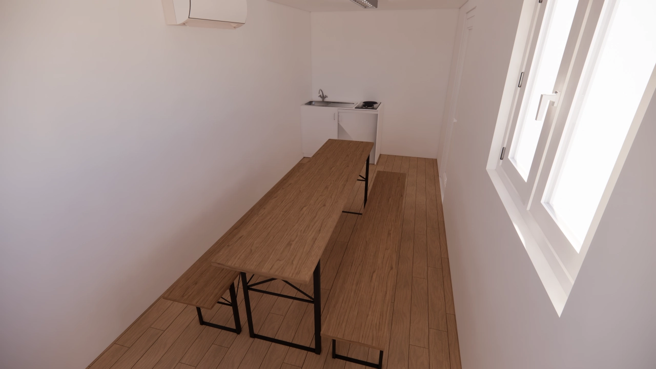 Pauzeruimte met kitchenette van 13 m² in een container van 20 voet - Afbeelding 5