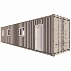 Kantoor en pauzeruimte met kitchenette van 28 m² in een container van 40 voet