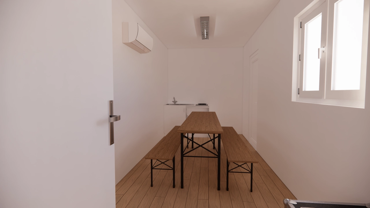 Kantoor en pauzeruimte met kitchenette van 28 m² in een container van 40 voet - Afbeelding 5